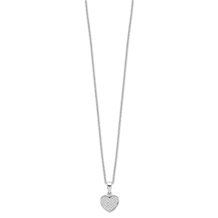 Sterling Silver Cubic Zirconia Heart Necklace