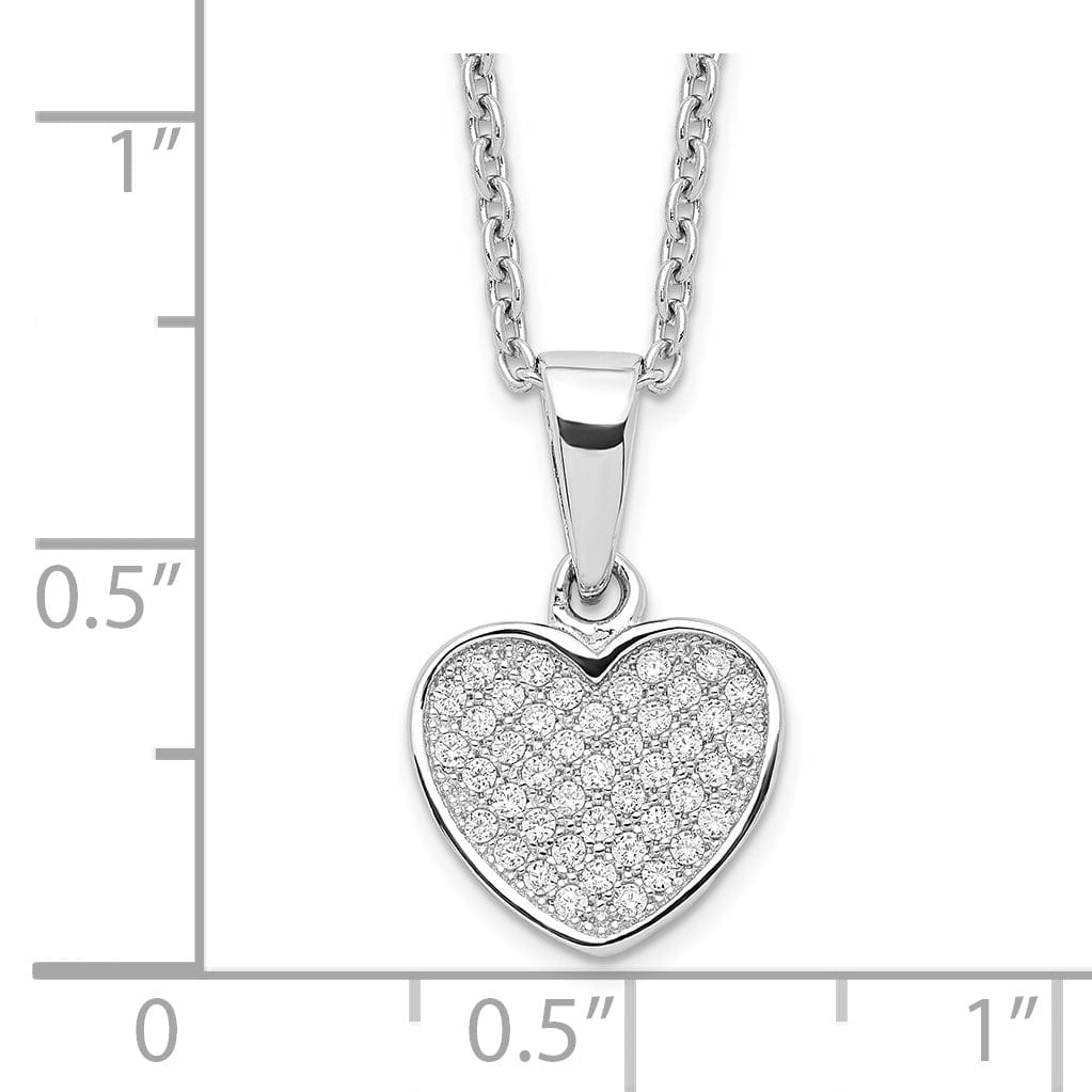 Sterling Silver Cubic Zirconia Heart Necklace