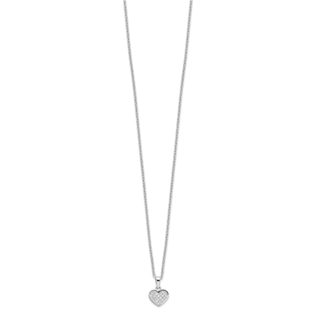 Sterling Silver Cubic Zirconia Heart Necklace