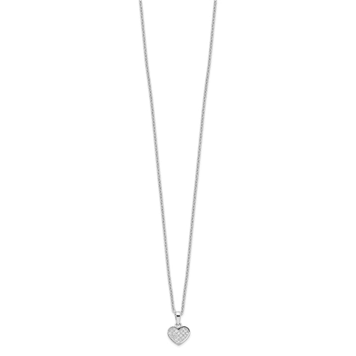 Sterling Silver Cubic Zirconia Heart Necklace