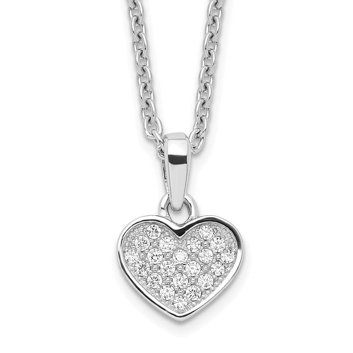 Sterling Silver Cubic Zirconia Heart Necklace