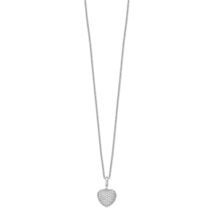 Sterling Silver Cubic Zirconia Heart Necklace