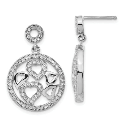 Sterling Silver Cubic Zirconia Heart Earrings at $ 50.4 only from Jewelryshopping.com