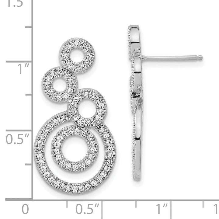 Sterling Silver Cubic Zirconia Circle Earrings