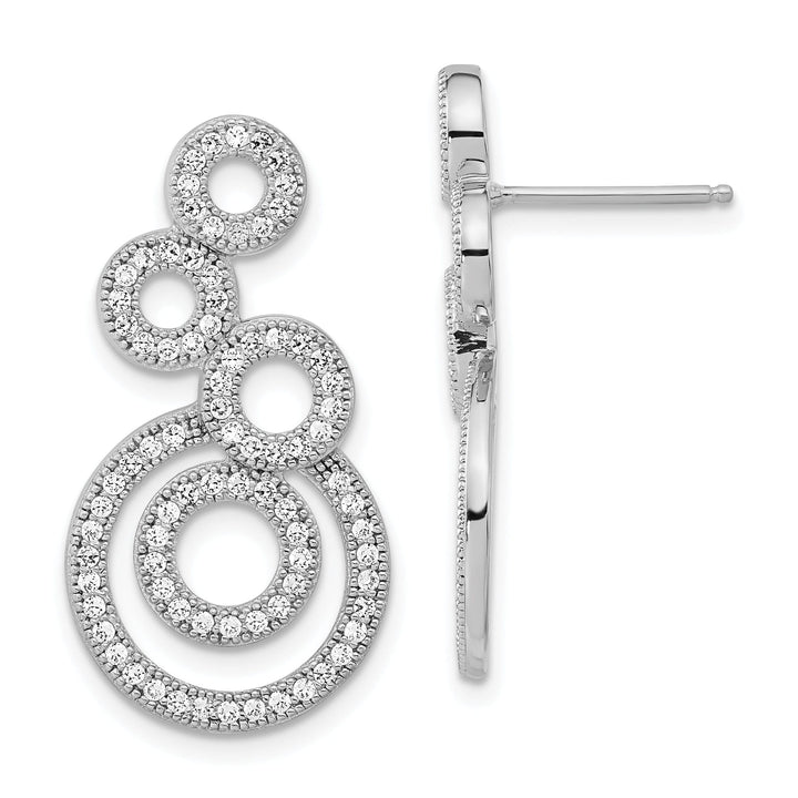 Sterling Silver Cubic Zirconia Circle Earrings