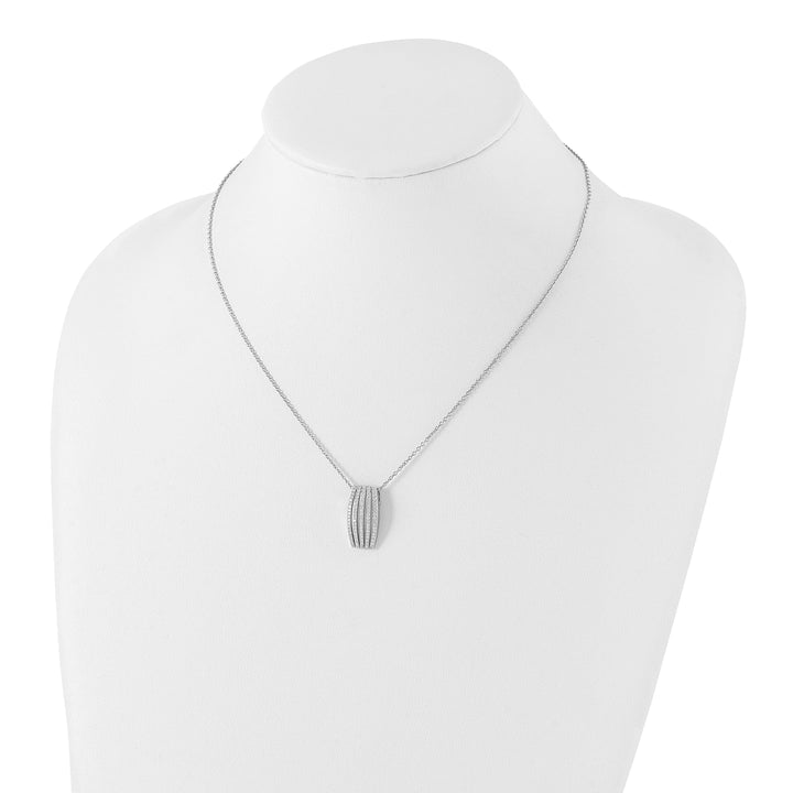 Sterling Silver Cubic Zirconia Polished Necklace