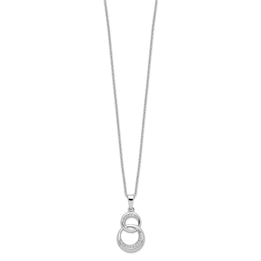 Sterling Silver Cubic Zirconia Circle Necklace