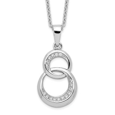 Sterling Silver Cubic Zirconia Circle Necklace at $ 44.42 only from Jewelryshopping.com