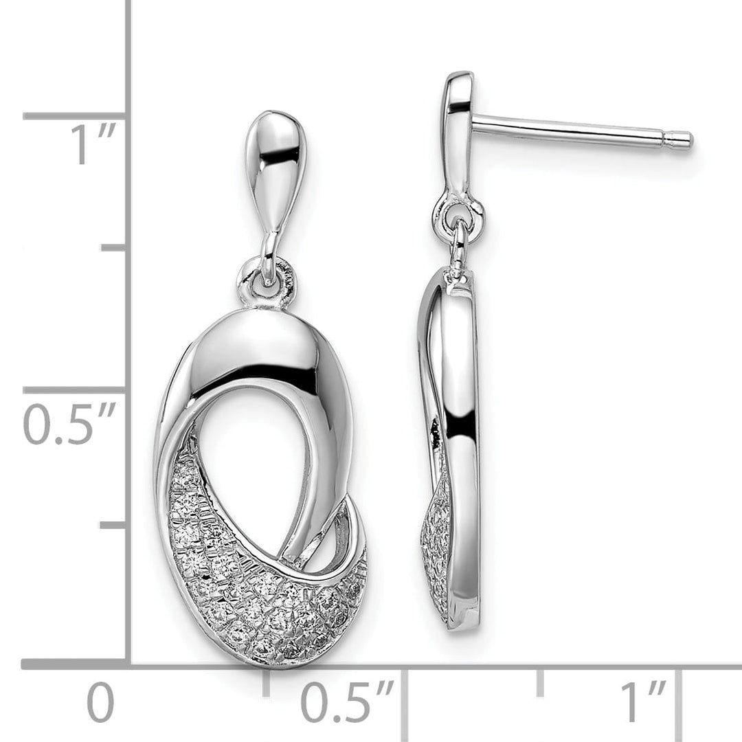 Sterling Silver Cubic Zirconia Dangle Earrings