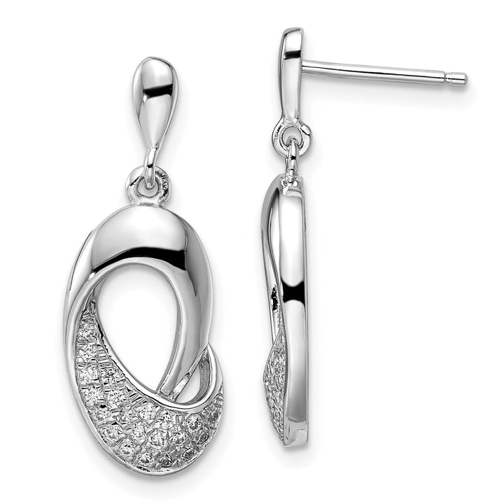 Sterling Silver Cubic Zirconia Dangle Earrings