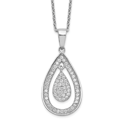 Sterling Silver Cubic Zirconia Teardrop Necklace at $ 43.7 only from Jewelryshopping.com