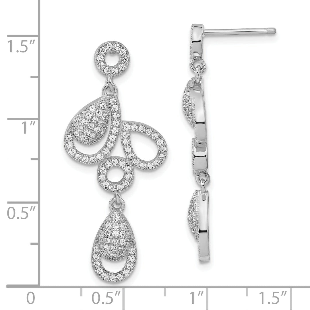 Sterling Silver Cubic Zirconia Dangle Earrings