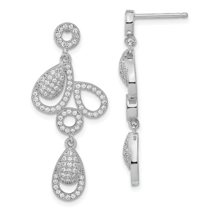 Sterling Silver Cubic Zirconia Dangle Earrings