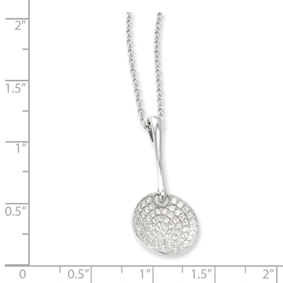 Sterling Silver Cubic Zirconia Circle Necklace