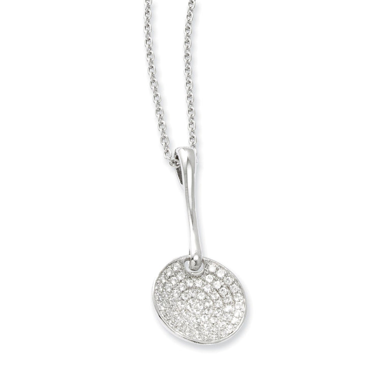 Sterling Silver Cubic Zirconia Circle Necklace