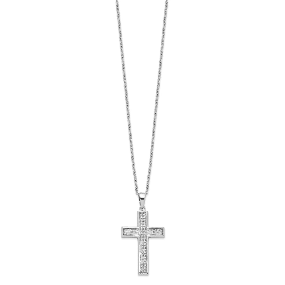 Sterling Silver Cubic Zirconia Cross Necklace