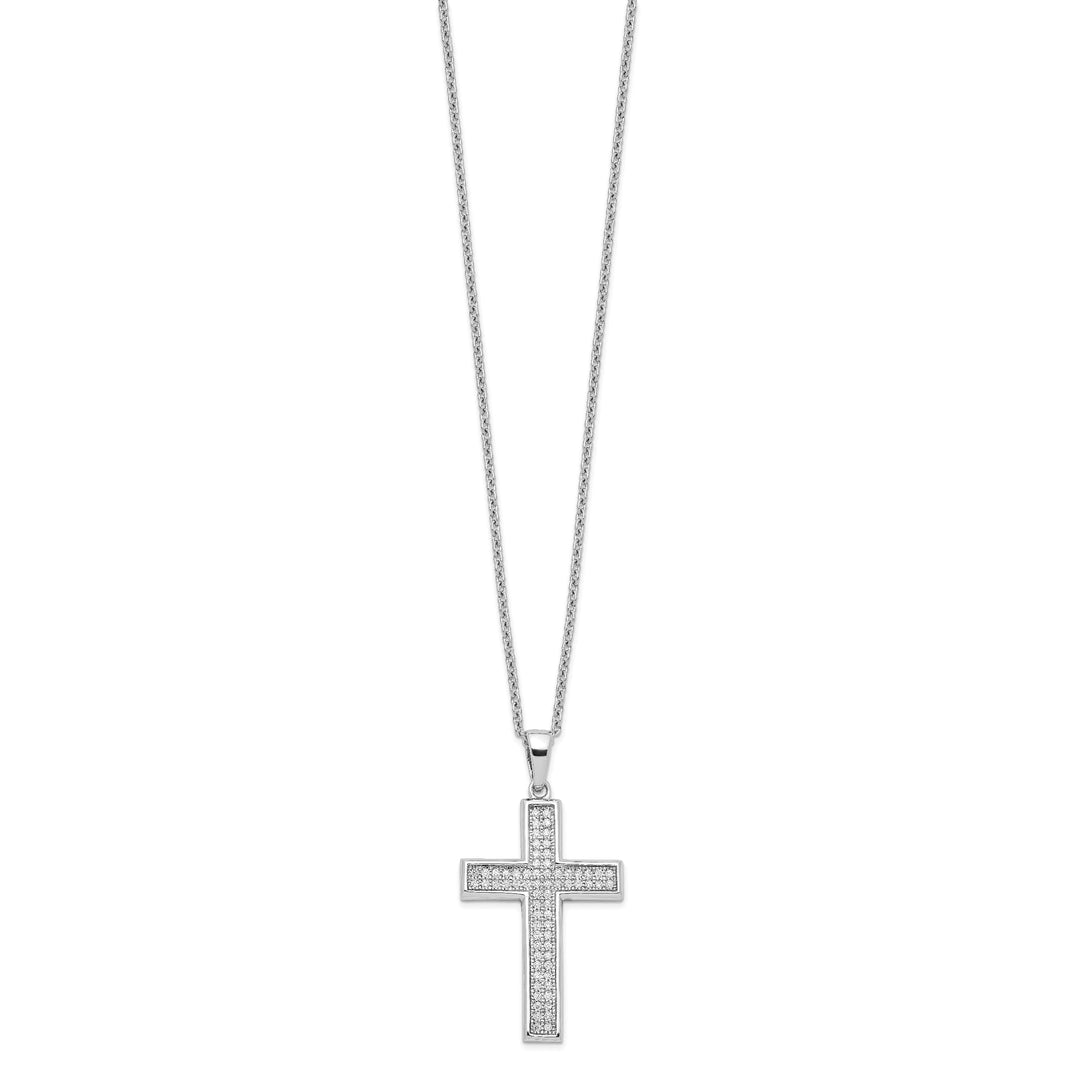 Sterling Silver Cubic Zirconia Cross Necklace