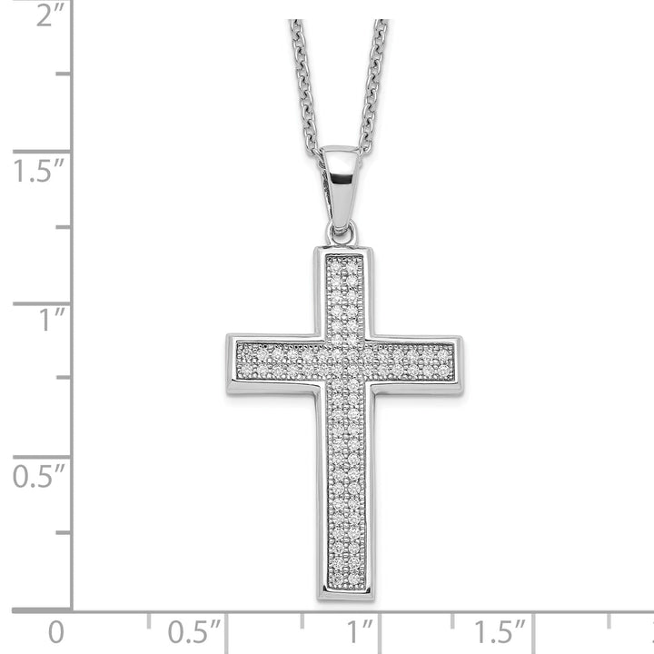 Sterling Silver Cubic Zirconia Cross Necklace