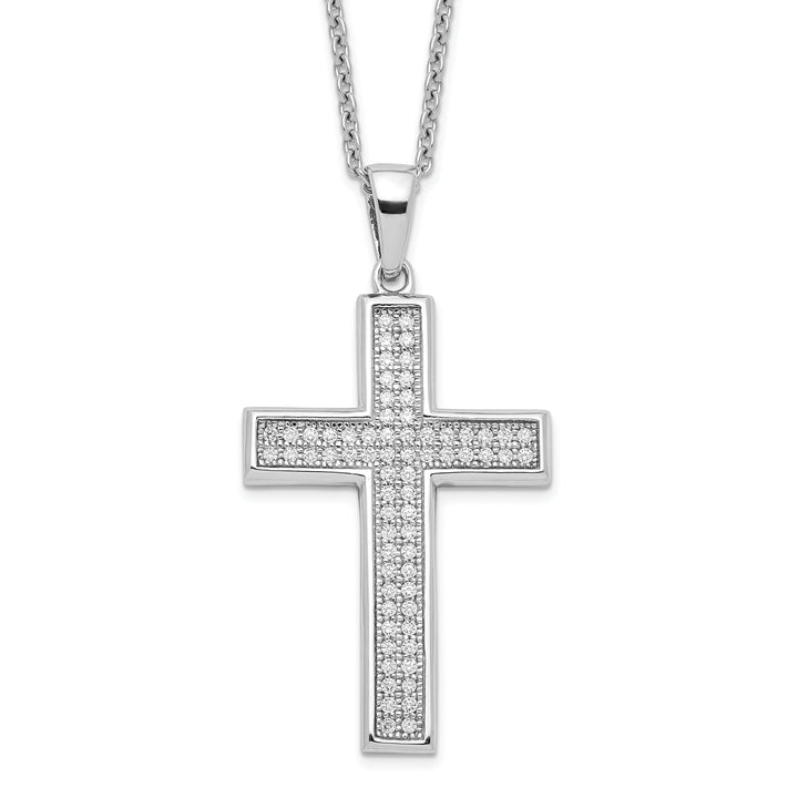 Sterling Silver Cubic Zirconia Cross Necklace