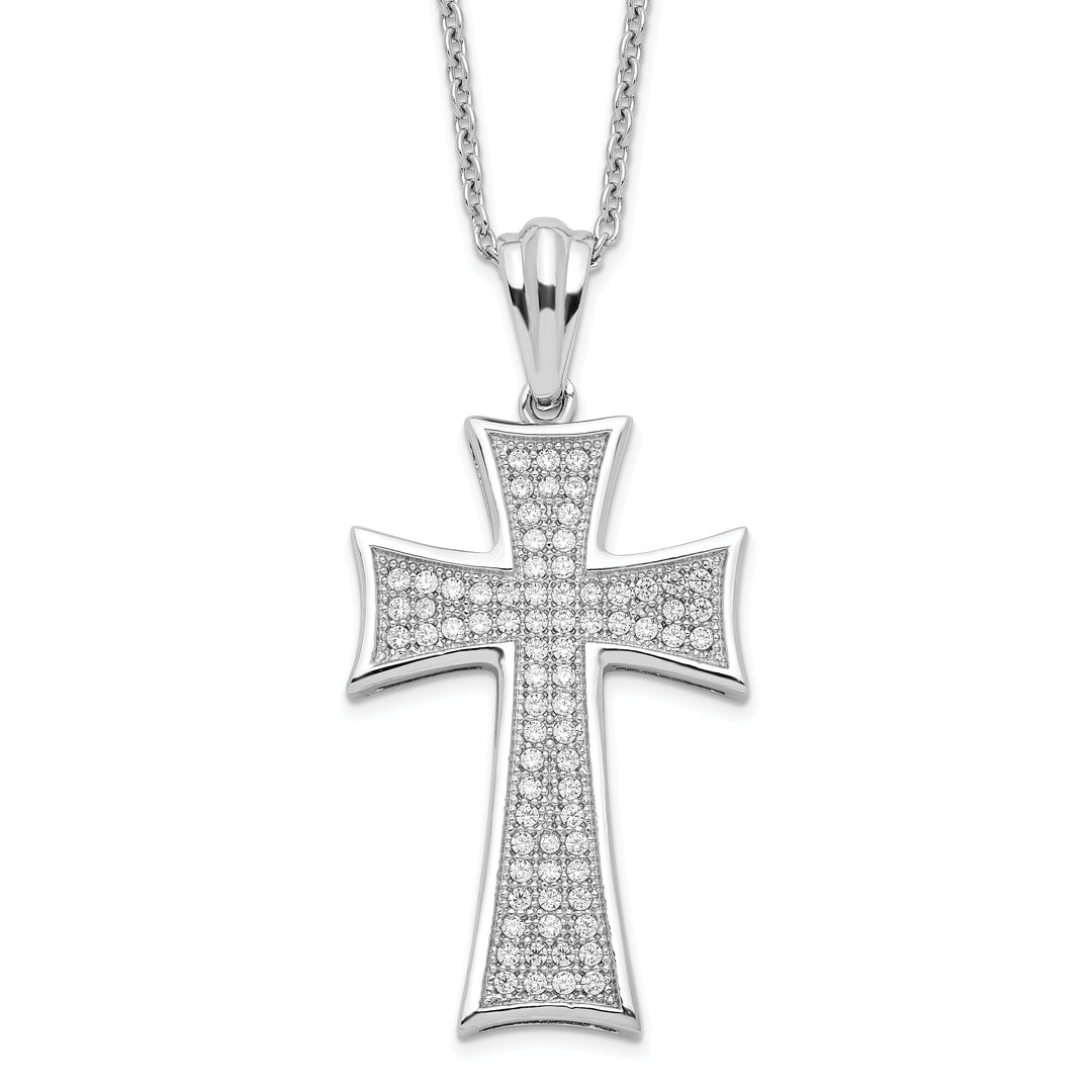 Sterling Silver Cubic Zirconia Cross Necklace