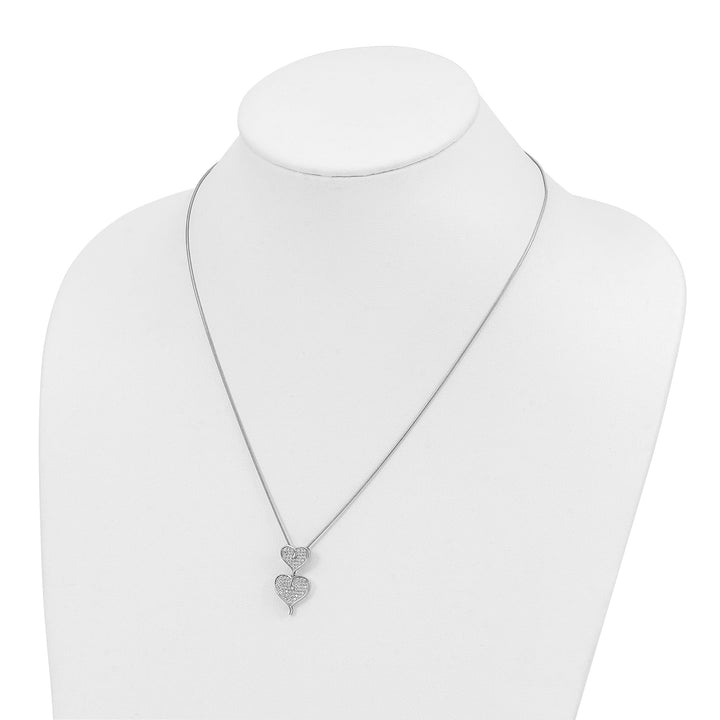 Sterling Silver Cubic Zirconia Heart Necklace