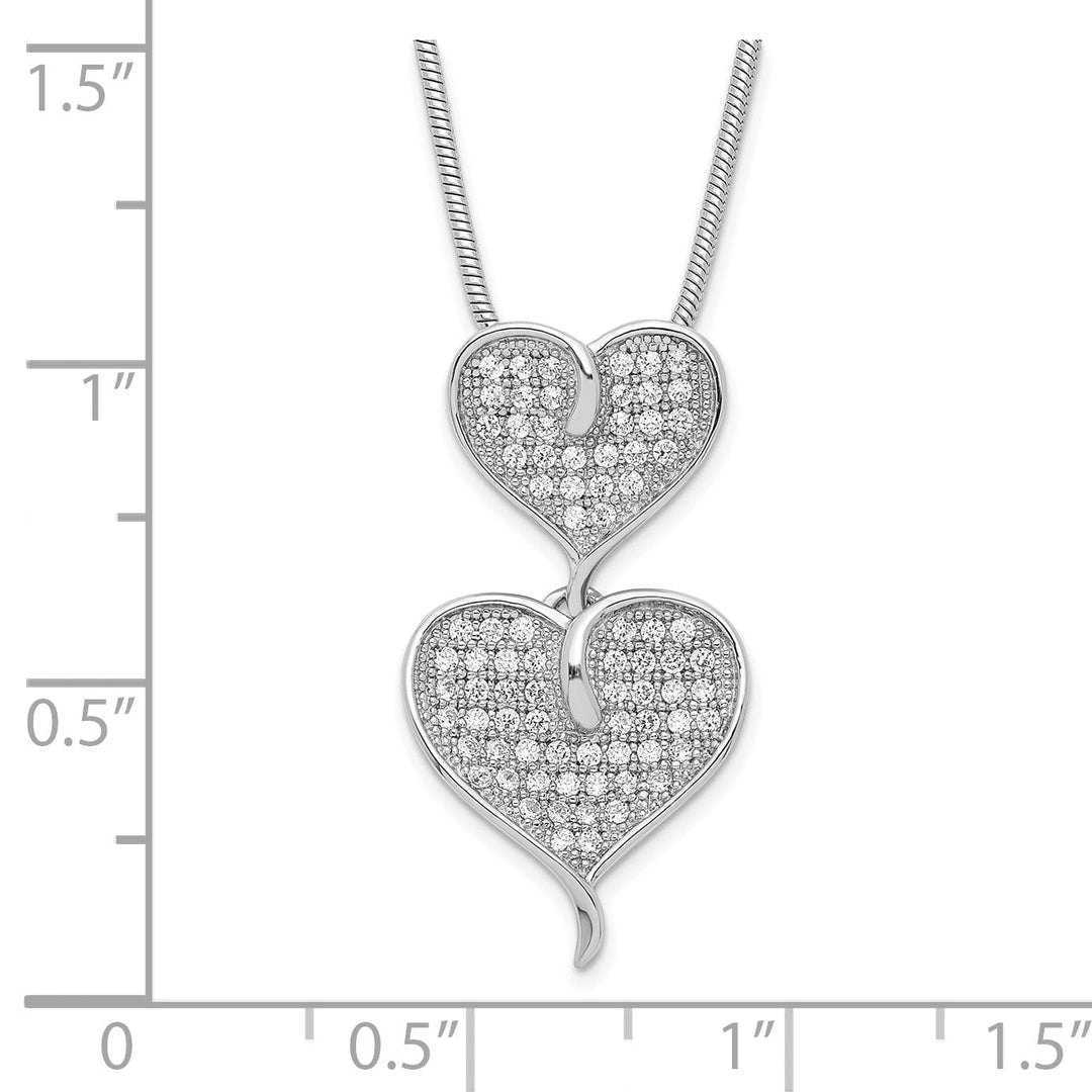 Sterling Silver Cubic Zirconia Heart Necklace