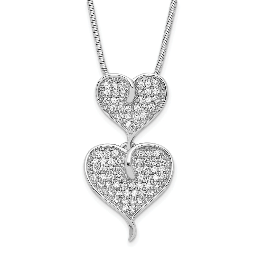 Sterling Silver Cubic Zirconia Heart Necklace