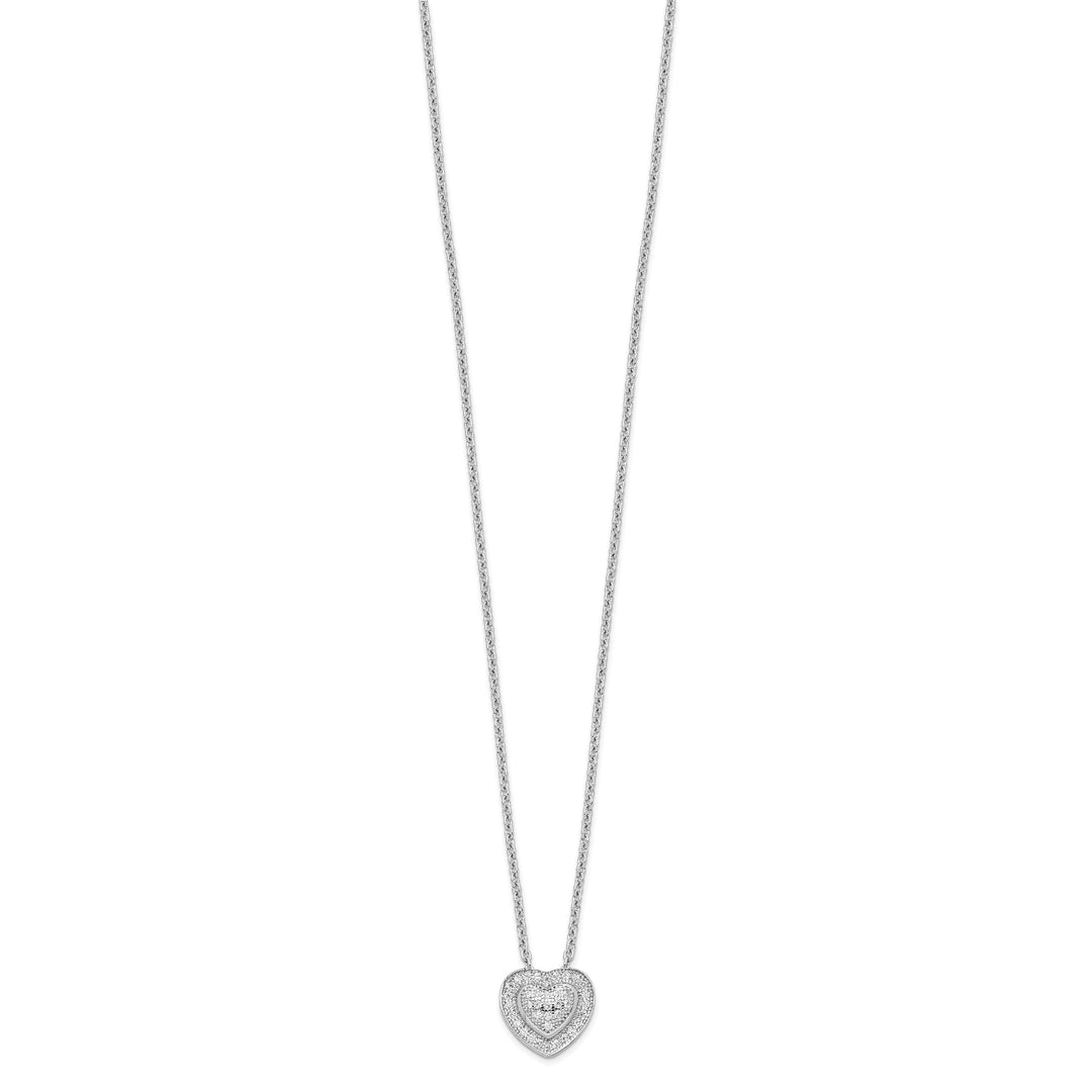 Sterling Silver Cubic Zirconia Heart Necklace