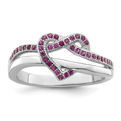 Sterling Silver Cubic Zirconia Heart Ring at $ 31.54 only from Jewelryshopping.com