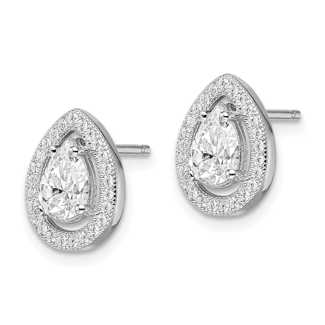 Sterling Silver Cubic Zirconia Teardrop Earrings