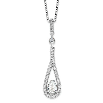 Sterling Silver Cubic Zirconia Teardrop Necklace at $ 51.66 only from Jewelryshopping.com