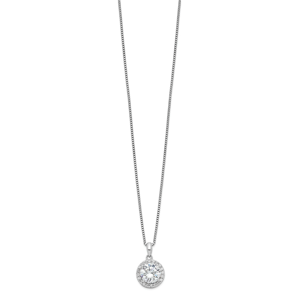 Sterling Silver Cubic Zirconia Teardrop Necklace