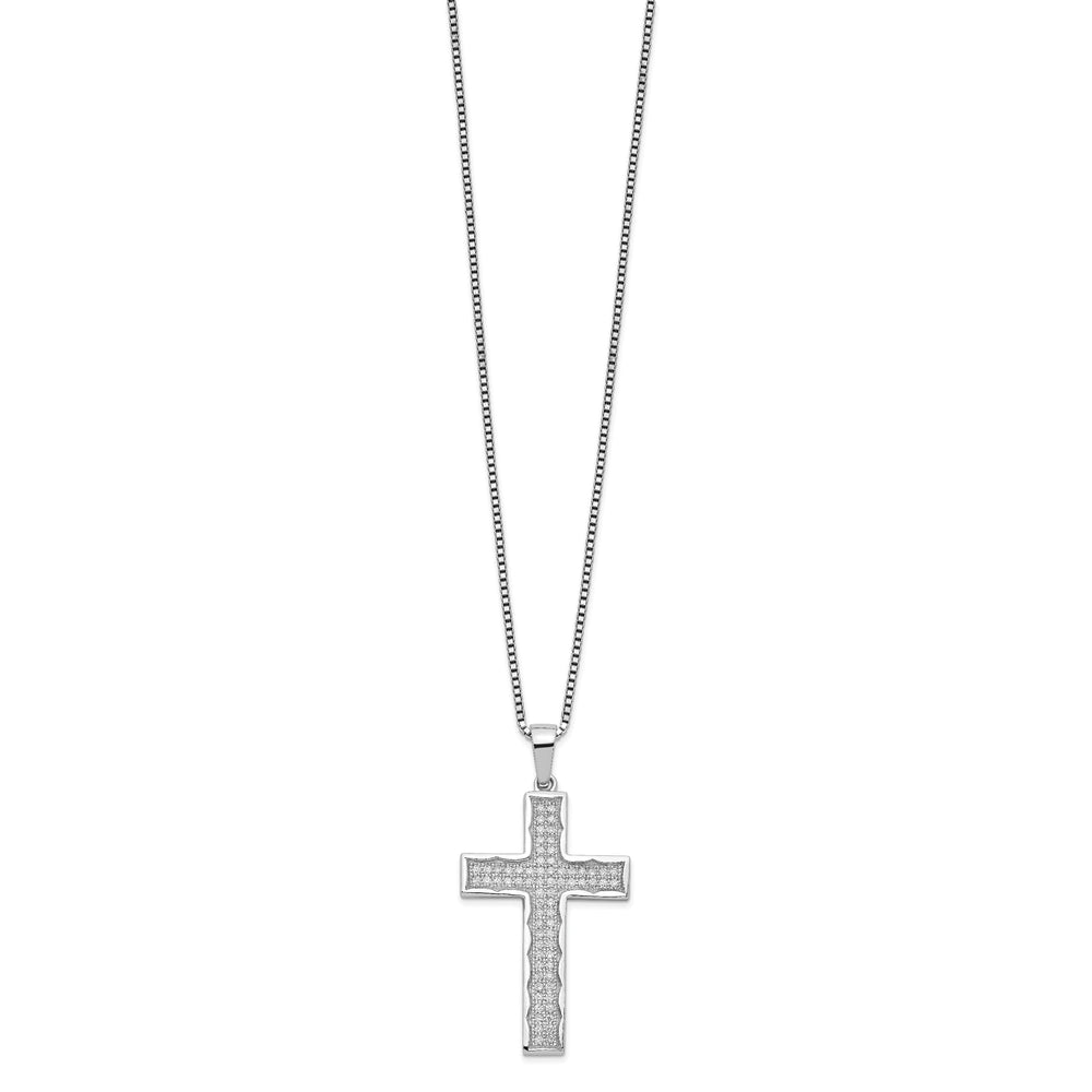 Sterling Silver Cubic Zirconia Cross Necklace