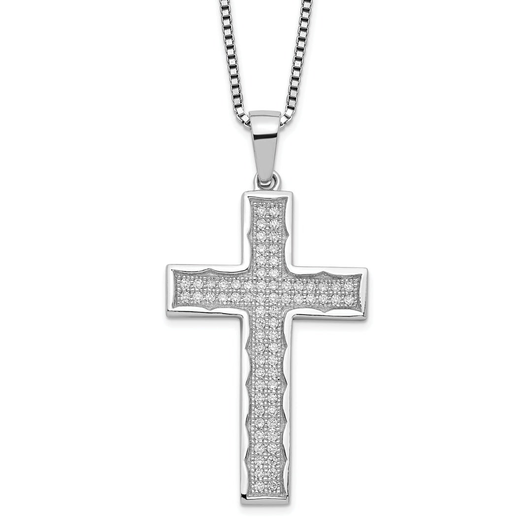 Sterling Silver Cubic Zirconia Cross Necklace