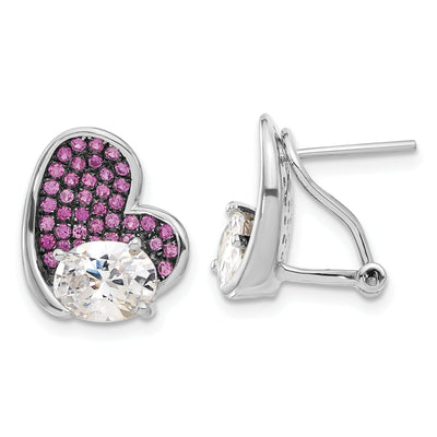 Sterling Silver Cubic Zirconia Heart Earrings at $ 54.6 only from Jewelryshopping.com