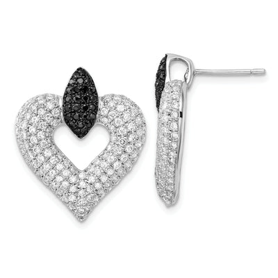 Sterling Silver Cubic Zirconia Heart Earrings at $ 119.7 only from Jewelryshopping.com