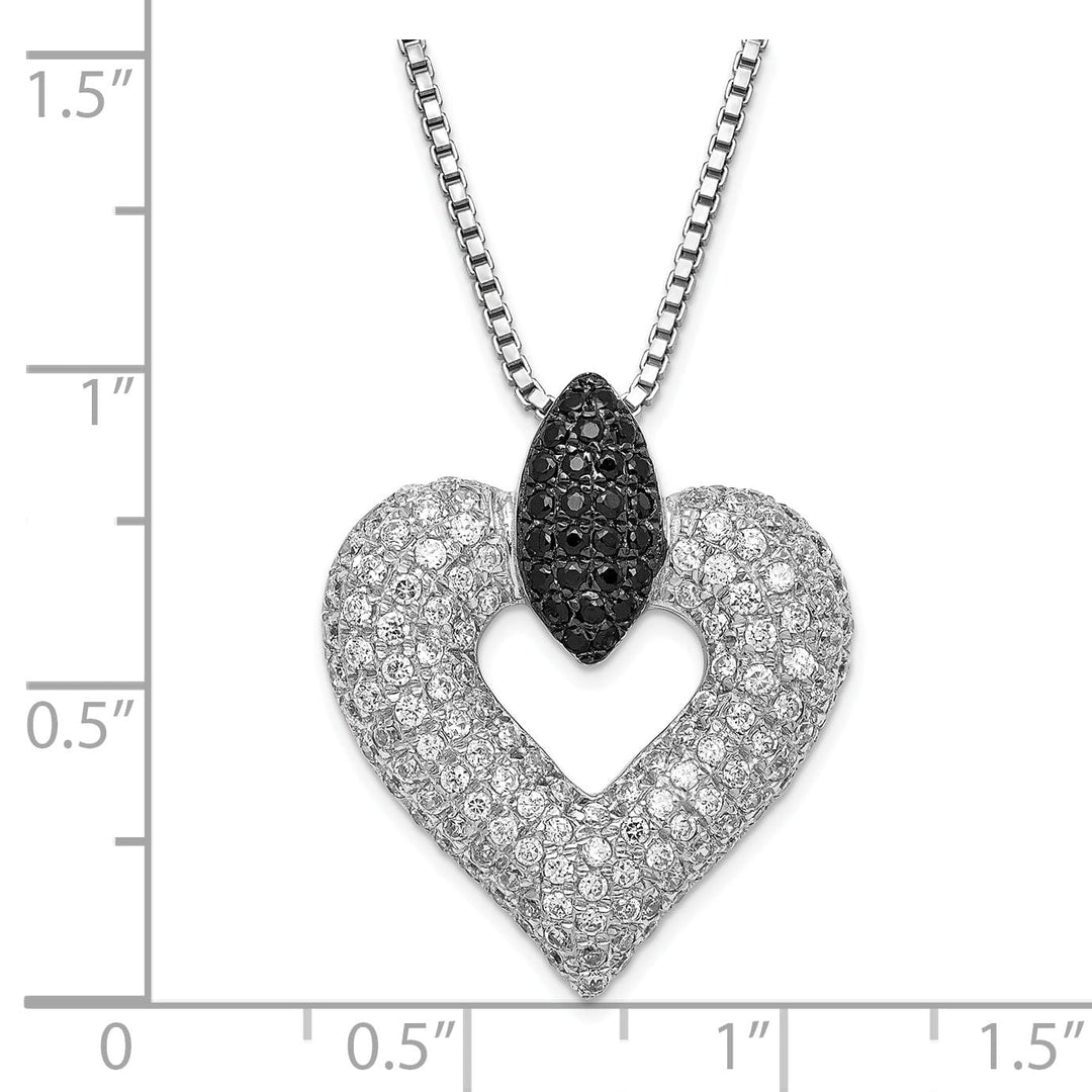 Sterling Silver Cubic Zirconia Heart Necklace