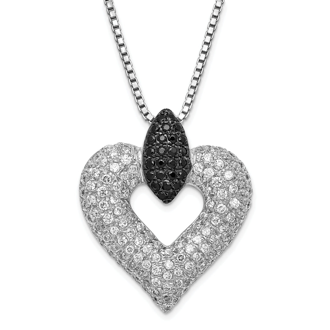 Sterling Silver Cubic Zirconia Heart Necklace