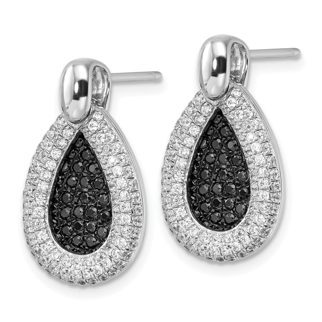 Sterling Silver Cubic Zirconia Teardrop Earrings