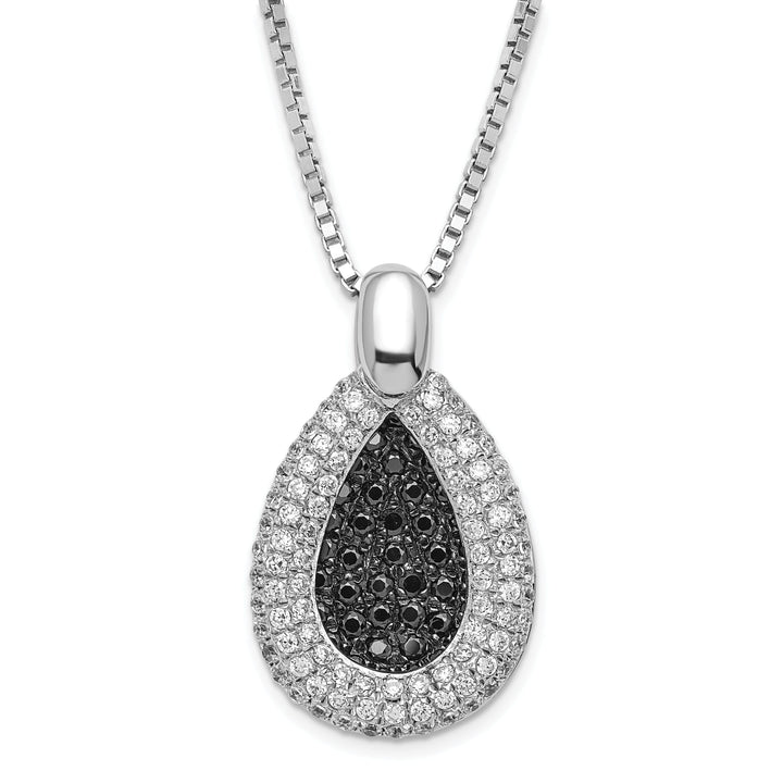 Sterling Silver Cubic Zirconia Teardrop Necklace