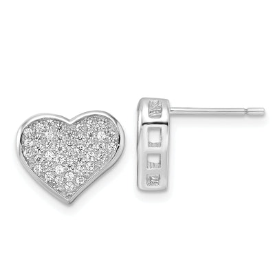 Sterling Silver Cubic Zirconia Heart Earrings at $ 35.7 only from Jewelryshopping.com
