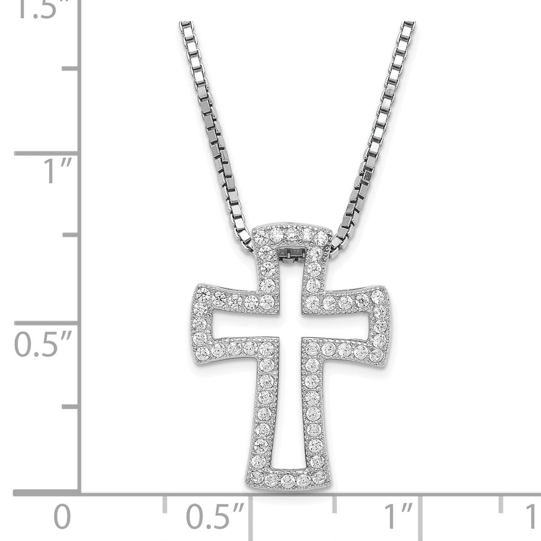 Sterling Silver Cubic Zirconia Cross Necklace