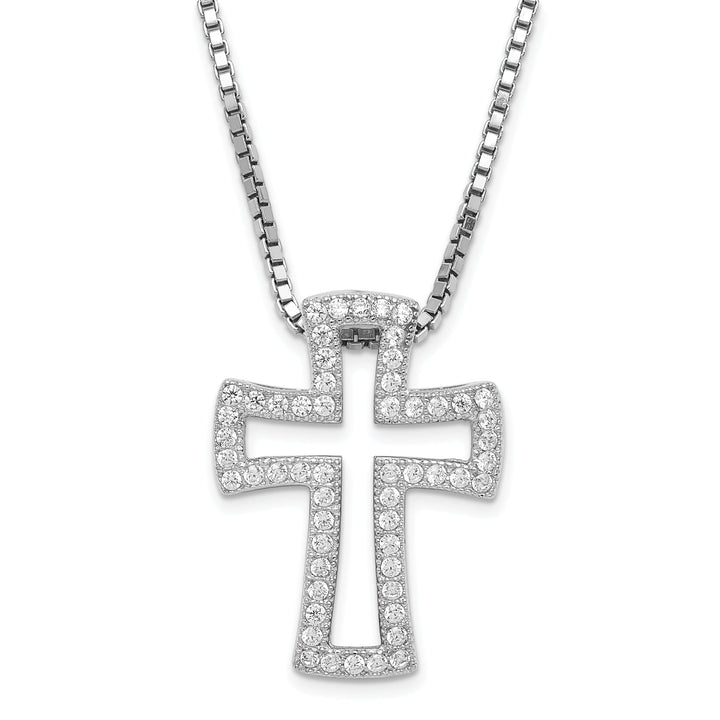 Sterling Silver Cubic Zirconia Cross Necklace