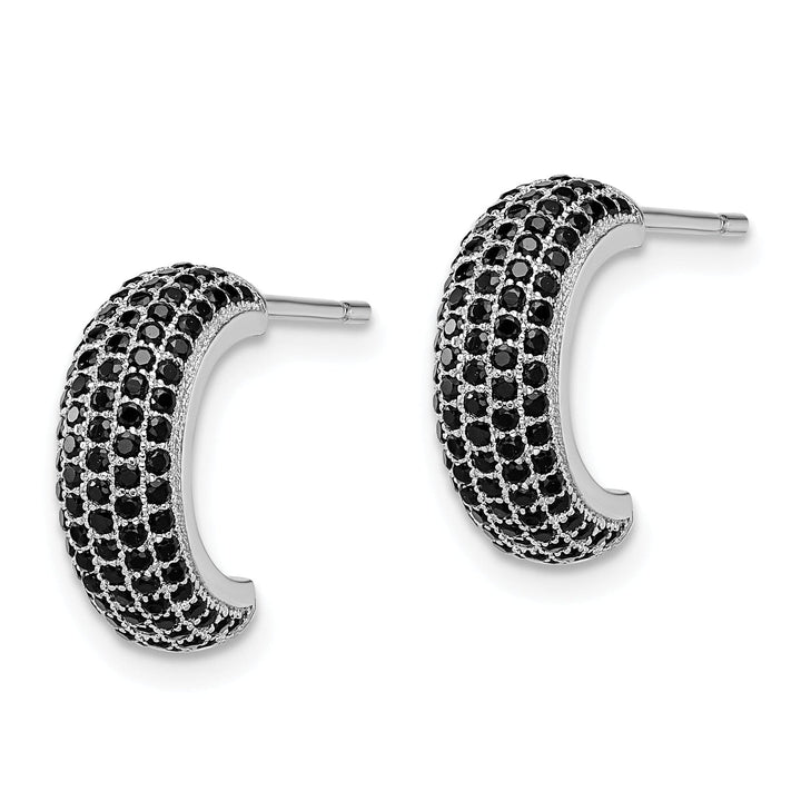 Sterling Silver Black Cubic Zirconia Earrings