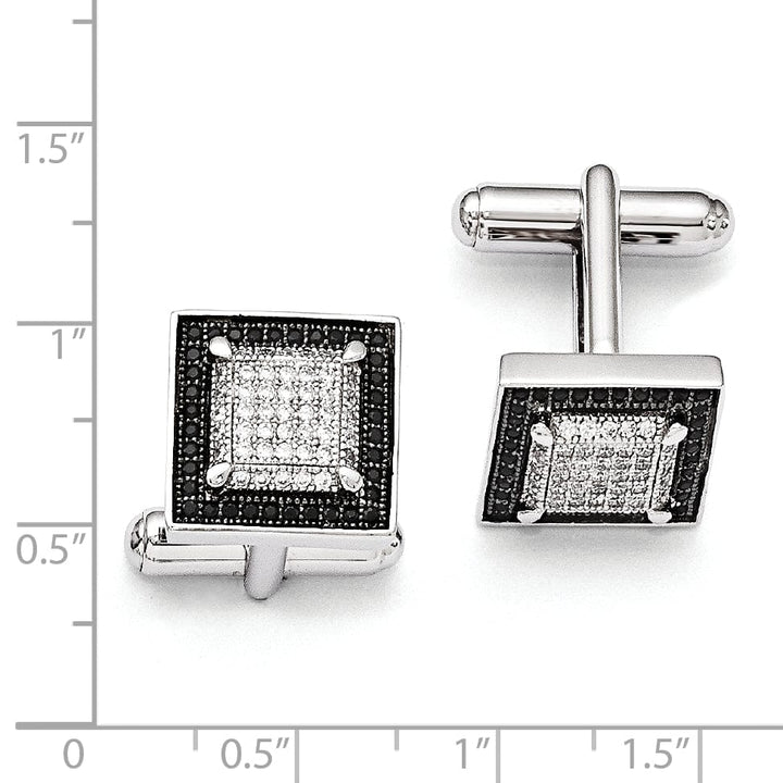 Sterling Silver Cubic Zirconia Cuff Links