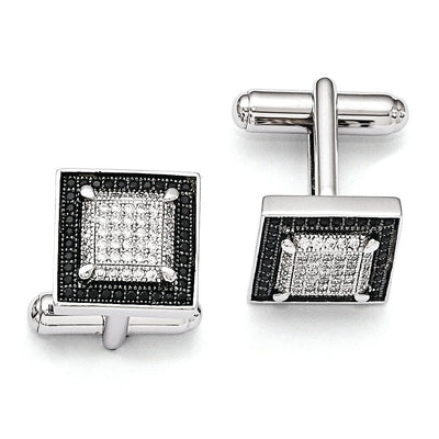 Sterling Silver Cubic Zirconia Cuff Links