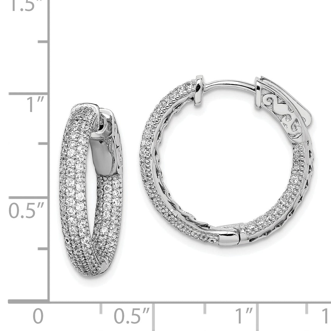 Sterling Silver CZ Hoop Earrings