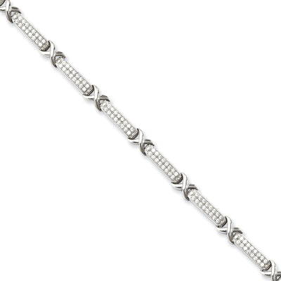 Sterling Silver Cubic Zirconia Bracelet at $ 100.02 only from Jewelryshopping.com