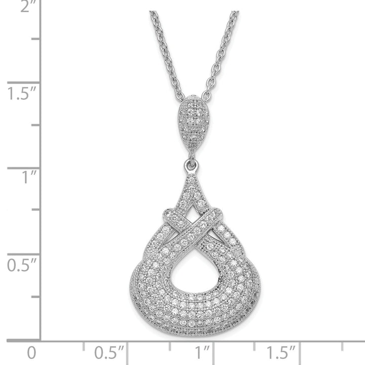 Sterling Silver Cubic Zirconia Teardrop Necklace