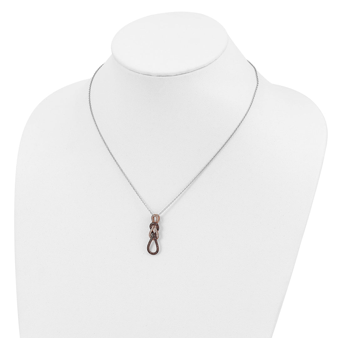 Sterling Silver Cubic Zirconia Knot Necklace